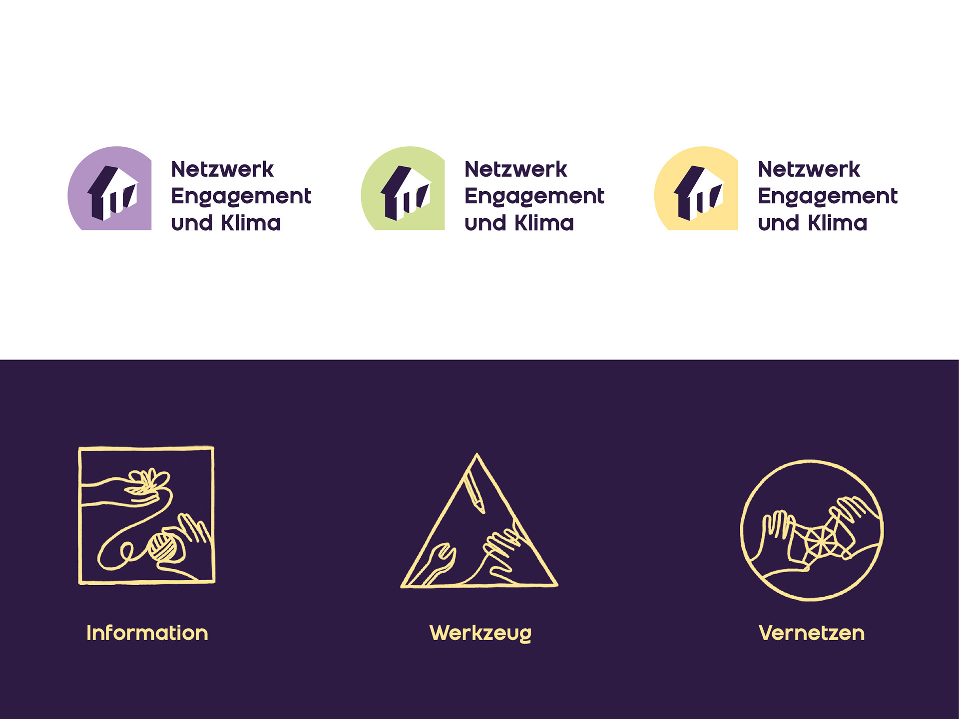 Conceptual Illustration und CI Design für das Netzwerk Engagement und Klima.